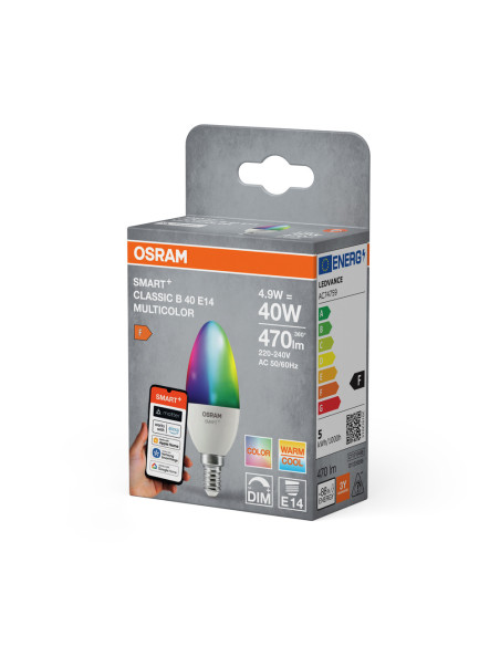 ŻARÓWKA LED SMART+ MATTER B40 4.9W 470LM RGBW FR E14 
