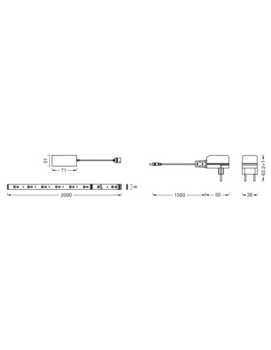 TAŚMA SMART+ MATTER FLEX 2M 8.5W 500LM RGB TW EXT IP44 PASEK 