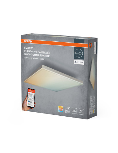 SMART MATTER PLANON FRAMELESS TW 300X300 20W 1600LM 3000...6500K PANEL 