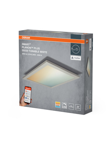 SMART MATTER PLANON PLUS TW 300X300 20W 1500LM 3000...6500K PANEL 
