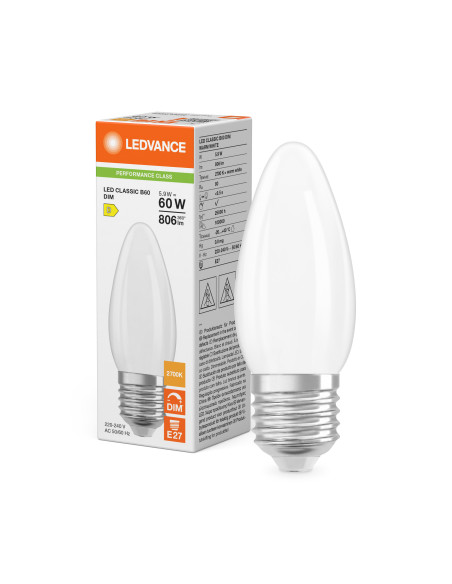 ŻARÓWKA LED P CLB60 DIM 5,9W 2700K ciepła biała E27 FIL FR 806LM 