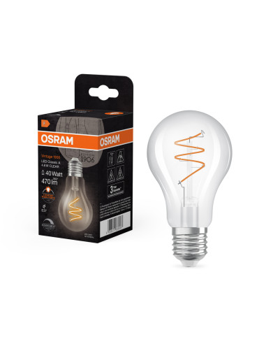ŻARÓWKA LED 1906 VINTAGE LED CLA40 DIM 4,6W/922 CRI90 470LM SFIL CLEAR E27 