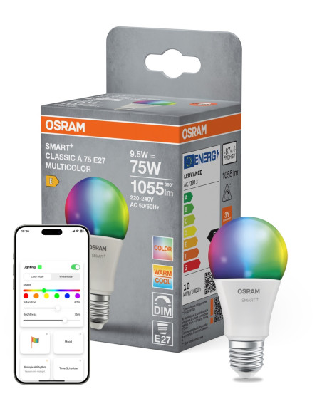 ŻARÓWKA LED SMART+ MATTER A75 RGBW 9.5W 1055LM FR E27 