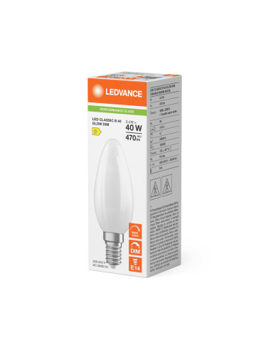 ŻARÓWKA LED P CLB40 GLOWDIM 3,4W CRI90 3000K...2200K ciepła biała  E14 FIL FR 470LM 