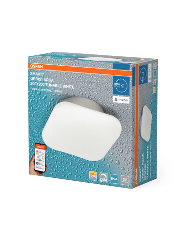 OPRAWA SMART+ MATTER ORBIS WALL AQUA TW 200x200 IP44 12W 900LM 3000K...6500K TW WH ŁAZIENKOWA 