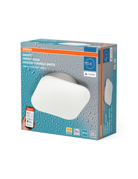 OPRAWA SMART+ MATTER ORBIS WALL AQUA TW 200x200 IP44 12W 900LM 3000K...6500K TW WH ŁAZIENKOWA 