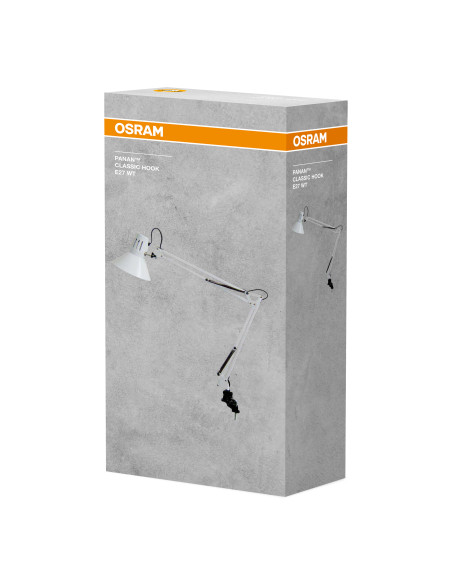 LAMPKA BIURKOWA PANAN CLASSIC HOOK E27 BIAŁA 