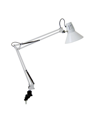 LAMPKA BIURKOWA PANAN CLASSIC HOOK E27 BIAŁA 