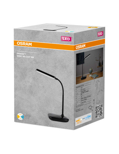 LAMPKA BIURKOWA PANAN DISK SQ 12W CCT CZARNA 