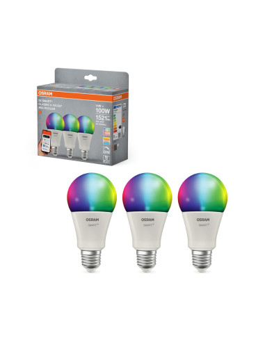 ŻARÓWKA LED 3-PAK SMART+ MATTER A100 RGBW 14W 1521LM FR E27 