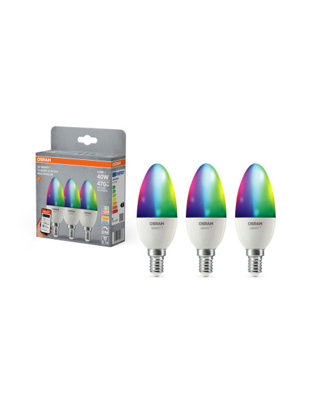3-PAK ŻARÓWKA LED SMART+ MATTER B40 4.9W RGBW 470LM FR E14 FS3 