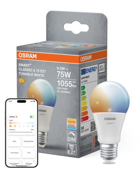 ŻARÓWKA LED SMART+ MATTER A75 TW 9,5W 2700K..6500K 1055LM FR E27 