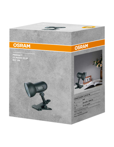LAMPKA BIURKOWA PANAN CLASSIC CLIP E27 CZARNA 