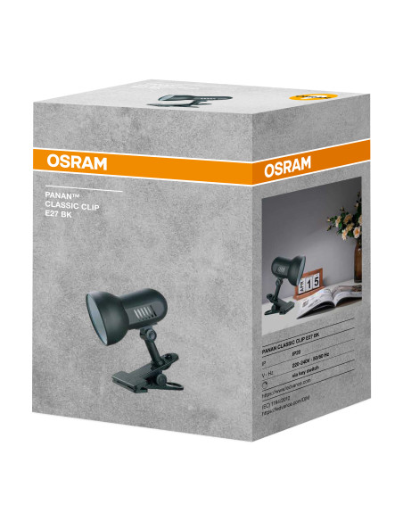 LAMPKA BIURKOWA PANAN CLASSIC CLIP E27 CZARNA 