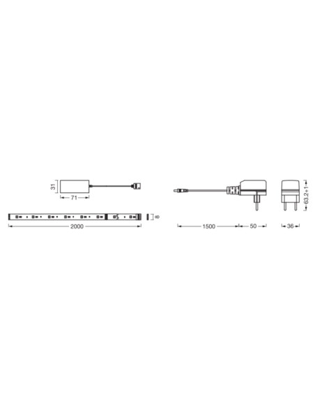 TAŚMA SMART+ MATTER FLEX 2M 8.5W 500LM RGB TW EXT IP44 PASEK 
