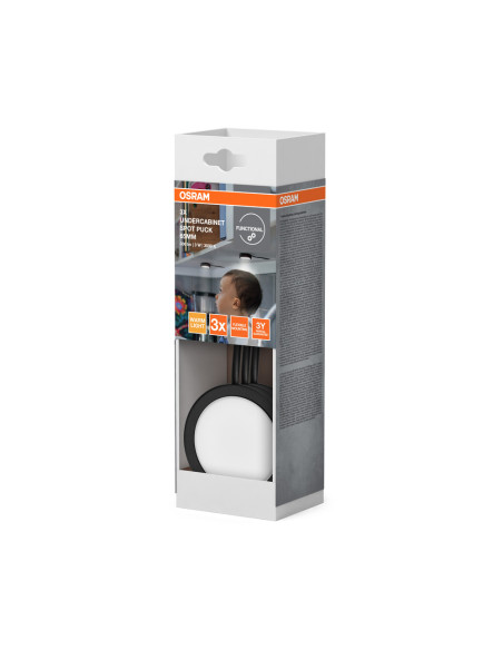 OPRAWA PODSZAFKOWA  UNDERCABINET SPOT PUCK 65MM 3X3W 830 BK  
