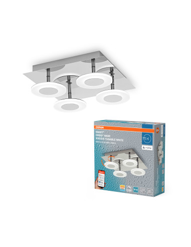 OPRAWA SMART+ MATTER ORBIS WALL WAVE TW 300x300 IP44 24W 1500LM 3000K...6500K TW CR ŁAZIENKOWA 