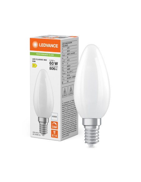 ŻARÓWKA LED P CLB60 DIM 5,9W 4000K neutralna biała E14 FIL FR 806LM 