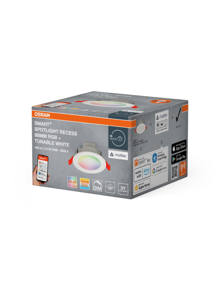 OPRAWA SMART+ MATTER DOWNLIGHT RGB+TW 85MM 4.5W 300LM WT 