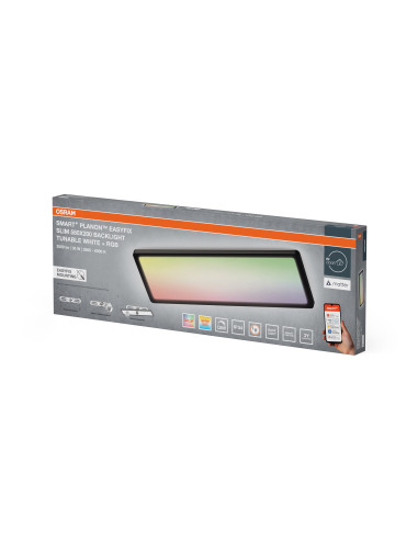 SMART+ MATTER PLANON EASYFIX SLIM 580X200 IP54 RGBW BLACK PANEL 