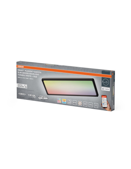SMART+ MATTER PLANON EASYFIX SLIM 580X200 IP54 RGBW BLACK PANEL 