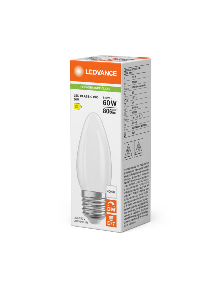 ŻARÓWKA LED P CLB60 DIM 5,9W 4000K neutralna biała E27 FIL FR 806LM 