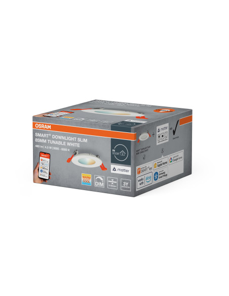 OPRAWA SMART+ MATTER SLIM DOWNLIGHT TW 85MM 4.5W 240LM WT 