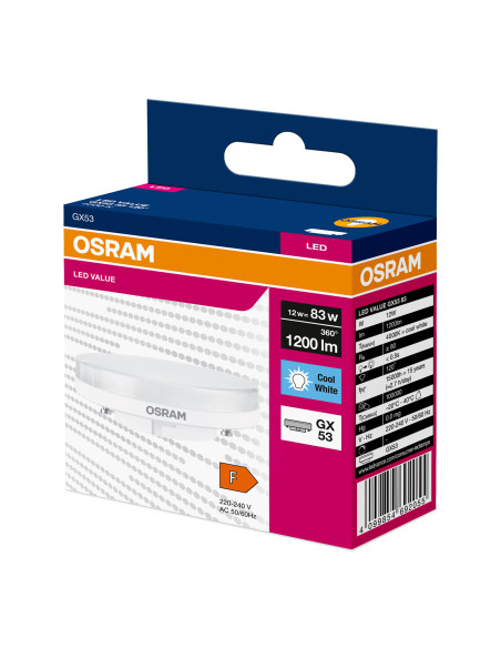 ŻARÓWKA LED GX53 83 12W 4000K neutralna biała 120° 230V 1200LM 
