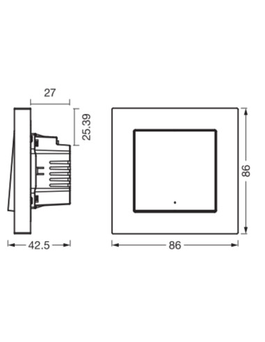 SMART+ MATTER WALL SWITCH 1 CHANNEL 