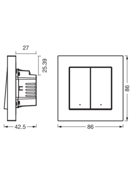 SMART+ MATTER WALL SWITCH 2 CHANNEL 