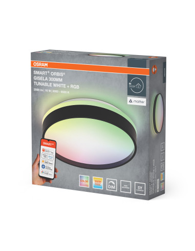 OPRAWA SMART + MATTER GISELA 300 16W 2000LM RGBW PLAFON BLACK 