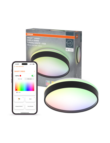 OPRAWA SMART + MATTER GISELA 300 16W 2000LM RGBW PLAFON BLACK 