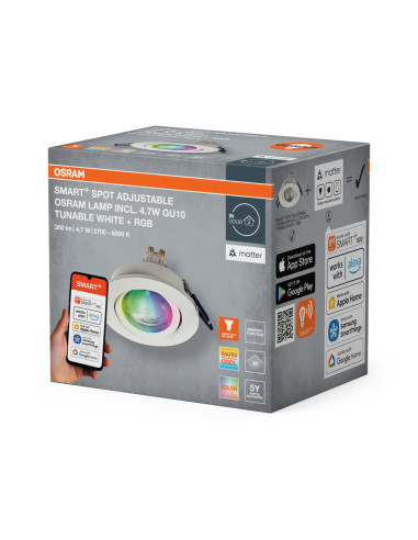 OPRAWA SMART+ MATTER LED SPOT ADJUST RGBW GU10 4.7W 315LM WHITE 