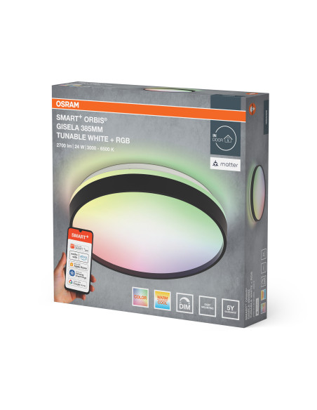 OPRAWA SMART + MATTER GISELA 385 24W 2700LM RGBW PLAFON BLACK 